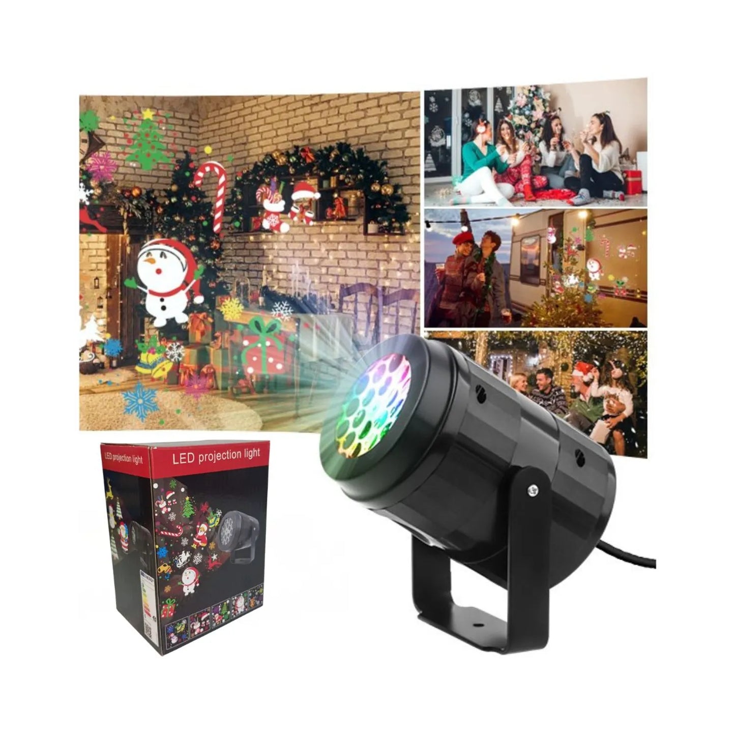 Proyector Navideño LED | Figuras Animadas Multicolor